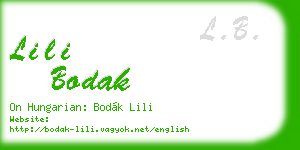 lili bodak business card